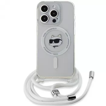 Coque rigide MagSafe Karl Lagerfeld KF002085 pour iPhone 14 Pro 6,1 inch transparente IML Choupette Head & Cord