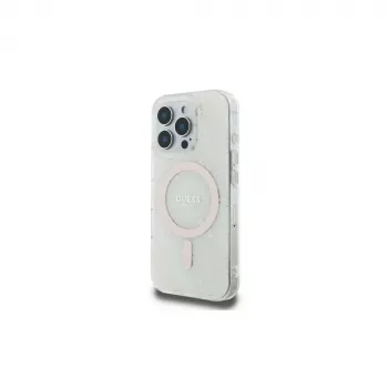 Coque rigide MagSafe Guess GUHMP16LH4DTEH pour iPhone 16 Pro 6,3 inch blanche IML 4G Background