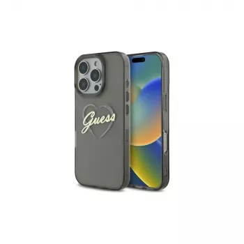 Guess GUHCP16XHCHGSPK iPhone 16 Pro Max 6,9 coque rigide IML Heart noir