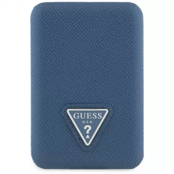 GUESS Grained Triangle Banque d'alimentation sans fil 5000mAh 15W USB-C MagSafe bleu