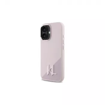Coque rigide MagSafe Karl Lagerfeld Shadow Metal Initial pour Apple iPhone 16 6,1