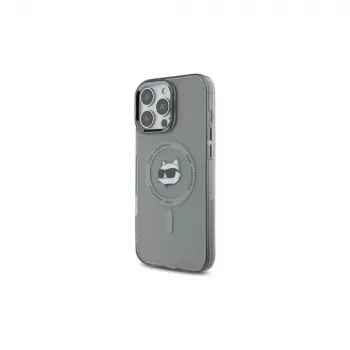 Coque rigide Karl Lagerfeld KLHMP16XHLSCHK IML Metal Choupette Head MagSafe pour iPhone 16 Pro Max 6,9 inch noire