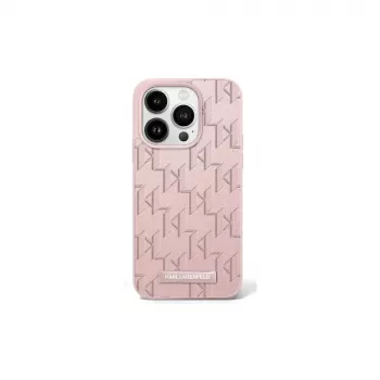 Coque rigide Karl Lagerfeld KLHMP16SPKHPORPP Hot Stamp MagSafe pour Apple iPhone 16 6,1 inch rose