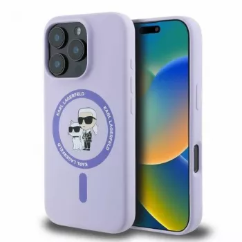 Coque rigide en silicone Karl Lagerfeld KLHMP16LSCMKCRHU pour iPhone 16 Pro 6,3