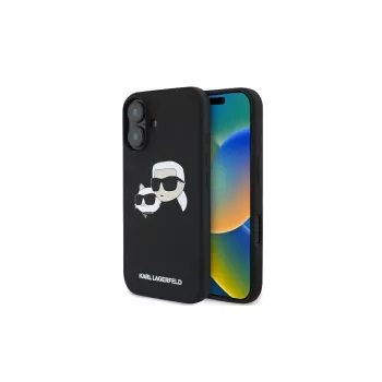 Coque rigide en silicone MagSafe Karl Lagerfeld KLHMP16SSKCHPPLK pour iPhone 16 6,1