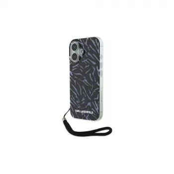 Coque Karl Lagerfeld Zebra With Cord pour iPhone 16 Plus (violet)