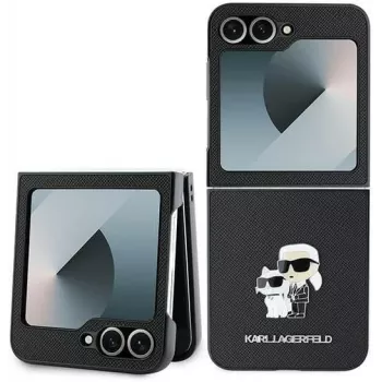 Karl Lagerfeld KLHCZF6SAPKCNPK coque Saffiano Metal Pin pour Samsung Galaxy Z Flip6 / Z Flip7 FE, noire