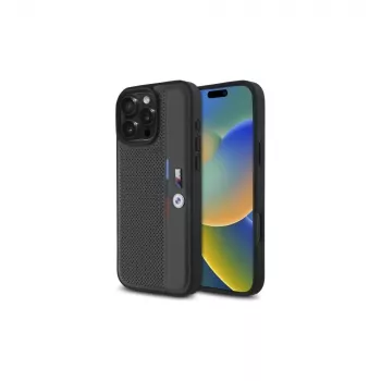 BMW BMHCP16L23PUPVA iPhone 16 Pro 6,3 coque rigide anthracite M Perforated Tricolor Detail Line