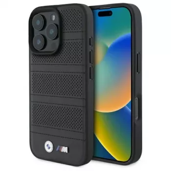 BMW coque rigide MagSafe M Perforated And Stitched Line pour iPhone 16 Pro Max 6,9 noire