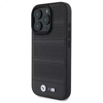 BMW coque rigide MagSafe M Perforated And Stitched Line pour iPhone 16 Pro Max 6,9 noire