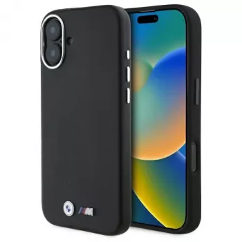 Coque rigide métal MagSafe BMW M Collection Smooth Full Wrapped pour iPhone 16 Plus 6,7 inch - Noir