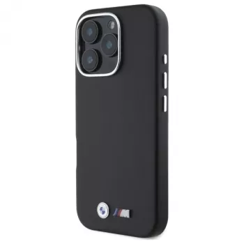 Coque rigide métal MagSafe BMW M Smooth Full Wrapped pour Apple iPhone 16 Pro Max 6,9 inch noire