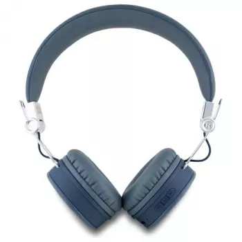 Guess Grained Classic Round Shape Casque sans fil Bluetooth avec ENC (bleu)