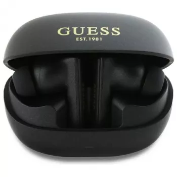 Guess Capsule Printed Logo - Écouteurs Bluetooth TWS ANC & ENC avec boîtier de charge (noir)