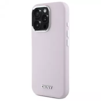DKNY DKHMP16LSMCHLP Coque rigide silicone liquide MagSafe pour iPhone 16 Pro 6,3 pouces rose