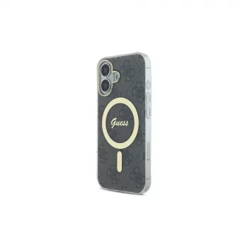 Guess GUHMP16SH4STK Coque rigide noire IML 4G MagSafe pour Apple iPhone 16 6,1 pouces