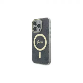 Guess GUHMP16XH4STK Coque rigide noire IML 4G MagSafe pour Apple iPhone 16 Pro Max 6,9 pouces