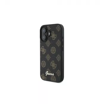 Guess Coque MagSafe Peony Script pour iPhone 16 Plus (noire)