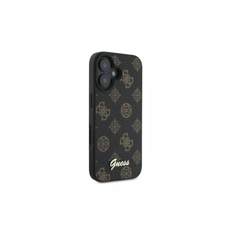 Guess Coque MagSafe Peony Script pour iPhone 16 Plus (noire)