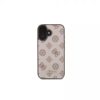 Guess Coque MagSafe Peony Script pour iPhone 16 (marron)