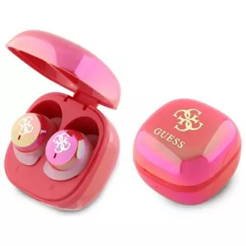 Écouteurs True Wireless Guess 4G Printed Logo avec boîtier de charge - fuchsia iridescent