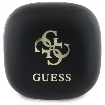 Écouteurs stéréo Bluetooth True Wireless Guess GUTWSJ144ESK avec boîtier de charge, noirs iridescent 4G Printed Logo