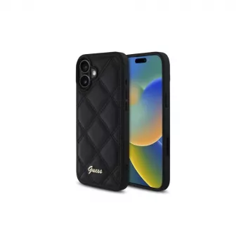 Guess coque rigide matelassée logo métal pour Apple iPhone 16 Plus 6,7 inch - noire