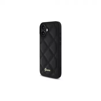 Guess coque rigide matelassée logo métal pour Apple iPhone 16 Plus 6,7 inch - noire