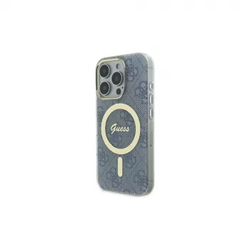 Guess GUHMP16XH4STB coque rigide pour Apple iPhone 16 Pro Max 6,9 inch bleue IML 4G MagSafe