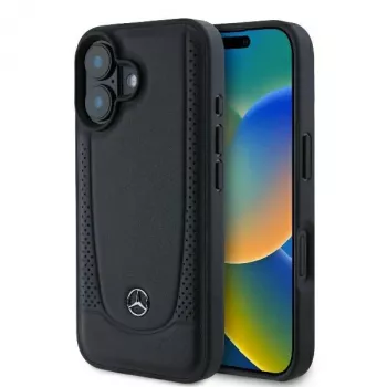 Mercedes-Benz MEHCP16SARMBK coque rigide cuir Urban pour iPhone 16 6,1