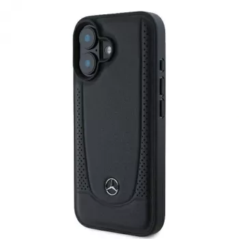 Mercedes-Benz MEHCP16SARMBK coque rigide cuir Urban pour iPhone 16 6,1
