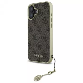 Guess GUHCP16MGF4GBR iPhone 16 Plus 6,7 inch coque rigide marron collection 4G Charms