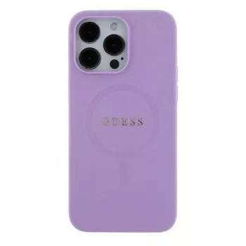Guess GUHMP16XPSAHMCU iPhone 16 Pro Max 6,9 inch coque rigide violette Saffiano avec MagSafe