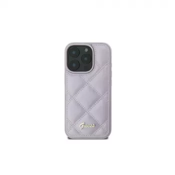 Guess GUHCP16SPSQSQSU coque rigide matelassée logo métal pour Apple iPhone 16 6,1 inch - violet clair