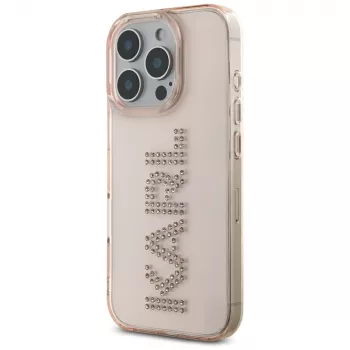 KARL LAGERFELD IML Rhinestones Logo coque pour iPhone 16 Pro rose