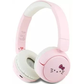 Casque Bluetooth supra-auriculaire Hello Kitty Face Logo rose