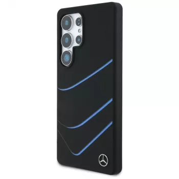 Coque MagSafe MERCEDES-BENZ en silicone Contrasted Curves pour Samsung Galaxy S25 Ultra noir