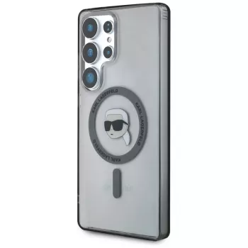Coque MagSafe KARL LAGERFELD Button Karl Head Printed Logo pour Samsung Galaxy S25 Ultra noire