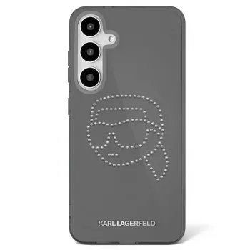 Coque Karl Lagerfeld Rhinestones Karl Head Logo pour Samsung Galaxy S25 (noire)