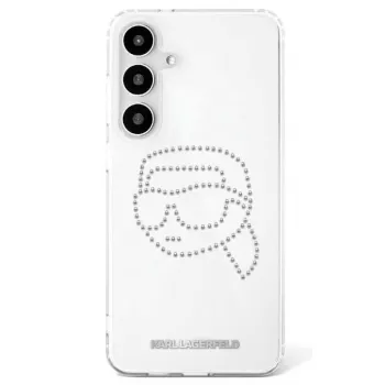 Coque Karl Lagerfeld Rhinestones Karl Head Logo pour Samsung Galaxy S25 (transparente)