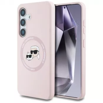 Coque MagSafe Karl Lagerfeld Silicone DoubleHeads And Circle pour Samsung Galaxy S25+ rose