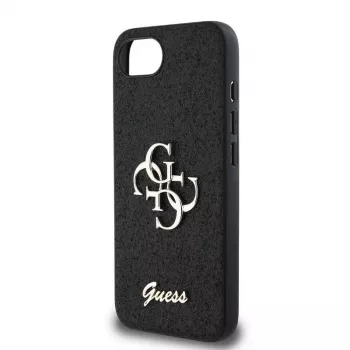 Coque Guess Fixed Glitter Big 4G pour iPhone 16e (noire)