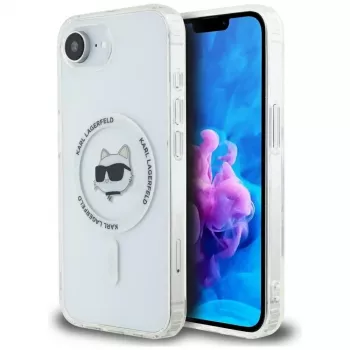 Coque MagSafe KARL LAGERFELD IML Metal Choupette Head pour iPhone 16e / 17e blanche