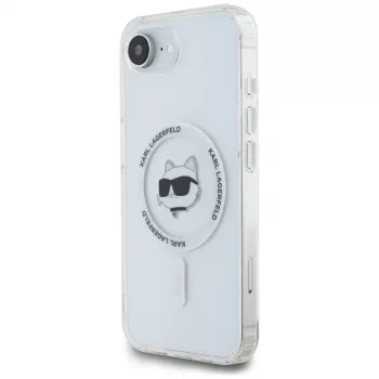 Coque MagSafe KARL LAGERFELD IML Metal Choupette Head pour iPhone 16e / 17e blanche