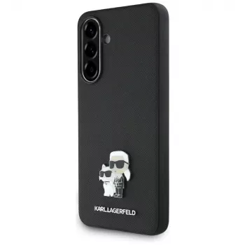 Coque Karl Lagerfeld Saffiano K&C Metal Logo pour Samsung Galaxy A56 5G noire
