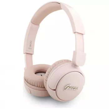 Casque sans fil Guess Metal Logo Script Bluetooth 5.3 on-ear rose