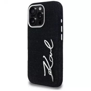 Coque KARL LAGERFELD FW Jeans Signature Logo pour iPhone 16 Pro Max noire