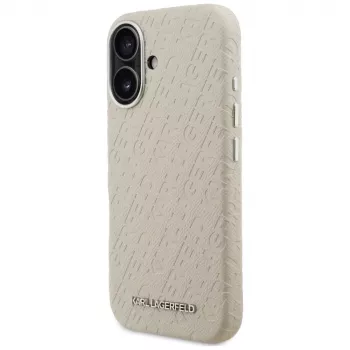 Coque Karl Lagerfeld FW Stamped KarlMagSafe pour iPhone 16 beige