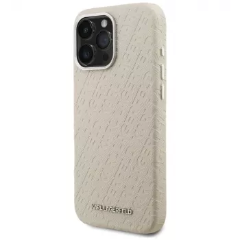 Coque KARL LAGERFELD FW Stamped KarlMagSafe pour iPhone 16 Pro Max beige