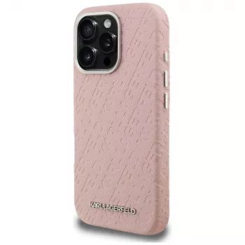 Coque Karl Lagerfeld FW Stamped KarlMagSafe pour iPhone 16 Pro rose